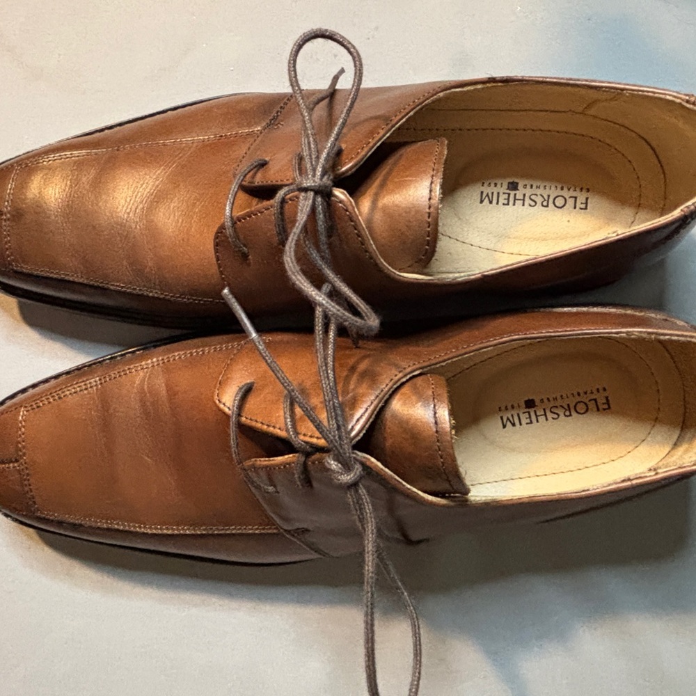 Florsheim Men's Tan Leather Oxfords Size 12D New in Box Dress Shoe 4 Eyelet